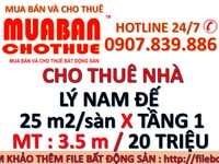 Cho thuê nhà lý nam đế 2 tầng 25m2/tầng 1 và 15m2/tầng 2 Cho thuê nhà lý nam đế 2 tầng 25m2/tầng 1 và 15m2/tầng 2