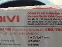Dây cáp tròn cadivi CV2.5-Cáp điện lực hạ thế 450/750V -TCVN 6610-3 Dây cáp tròn cadivi CV2.5-Cáp điện lực hạ thế 450/750V -TCVN 6610-3