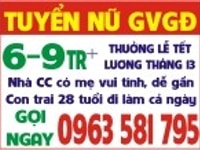 TUYỂN NỮ GIÚP VIỆC NHÀ CHUNG CƯ LƯƠNG CAO !
* Mình 28 tuổi, sống cùng TUYỂN NỮ GIÚP VIỆC NHÀ CHUNG CƯ LƯƠNG CAO !
* Mình 28 tuổi, sống cùng