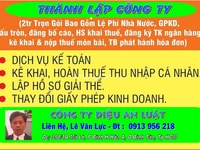 Thành lập công ty, DN , thay đổi GPKD ( 03 ngày) Thành lập công ty, DN , thay đổi GPKD ( 03 ngày)