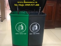 Thùng rác văn phòng 2 ngăn, Thùng rác 2 ngăn dùng trong bệnh viện Thùng rác văn phòng 2 ngăn, Thùng rác 2 ngăn dùng trong bệnh viện