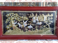 Tranh Tùng hạc diên niên THDN05 tranh đồng đại bái Tranh Tùng hạc diên niên THDN05 tranh đồng đại bái