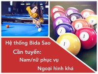 Hệ thống Bida Sao cần tuyển gấp: Nam/Nữ phục vụ: Ngoại Hình Khá