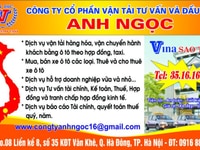 Cty CP vận tải tư vấn và đầu tư Anh Ngọc chuyên các dịch vụ tư vấn