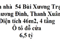 Bán nhà ngõ 54 Bùi Xương Trạch, 46 m2x 4 tầng, 1 tum, ôtô đỗ cửa