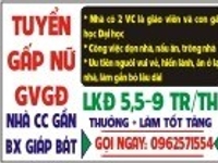 TUYỂN NỮ GIÚP VIỆC NHÀ CC có 2VC+con gái học ĐH lương 6-9tr/th