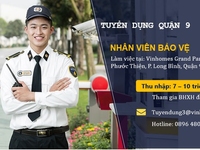 Tuyển bảo vệ Khu đô thị Vinhomes - không qua trung gian