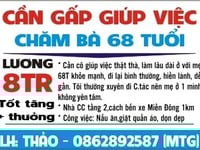Nhà tôi cần gấp cô giúp việc thật thà, làm lâu dài ở với mẹ 68T