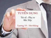 Lương ổn định :Lái xe tải nhẹ và phụ xe Giao hàng . phụ kho bốc xếp Lương ổn định :Lái xe tải nhẹ và phụ xe Giao hàng . phụ kho bốc xếp