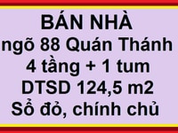 Bán nhà 4 tầng + 1 tum, ngõ 88 phố Cửa Bắc, phường Quán Thánh, Ba Đình