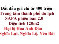 Bán 120m2 đất đấu giá thị xã Nghĩa Lợi, Nghĩa Lộ, Yên Bái, từ 400tr