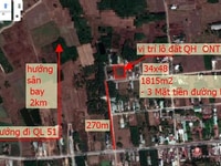 Đất xã Bàu Cạn Long Thành 1815m2 khu dân cư hiện hữu 3 Mặt tiền Đất xã Bàu Cạn Long Thành 1815m2 khu dân cư hiện hữu 3 Mặt tiền