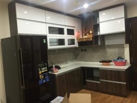 Bộ tủ bếp gỗ MDF phủ melamine chống ẩm, giá rẻ đn Bộ tủ bếp gỗ MDF phủ melamine chống ẩm, giá rẻ đn