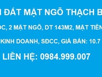 Bán đất mặt ngõ Thạch Bàn, đường 6m, 143m2, mặt tiền 8m, sổ đỏ 10.7 tỷ Bán đất mặt ngõ Thạch Bàn, đường 6m, 143m2, mặt tiền 8m, sổ đỏ 10.7 tỷ