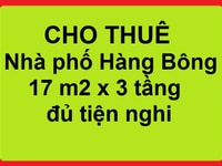 Cho thuê nhà phố cổ 137 Hàng Bông, căn hộ 17 m2x3 tầng, đủ tiện nghi Cho thuê nhà phố cổ 137 Hàng Bông, căn hộ 17 m2x3 tầng, đủ tiện nghi