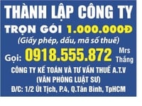 Thành Lập công ty trọn gói, dịch vụ kế toán, quyết toán thuế