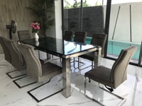 Thanh lý Bộ bàn ăn mặt đá, chân inox kích thước 100x200 Thanh lý Bộ bàn ăn mặt đá, chân inox kích thước 100x200