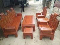 Bộ bàn ghế âu á kiểu cuốn thư tay hộp gỗ lim Bộ bàn ghế âu á kiểu cuốn thư tay hộp gỗ lim
