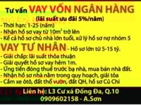 Nhận tư vấn vay vốn ngân hàng, lãi suất ưu đãi