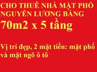 Cho thuê nhà mặt phố Nguyễn Lương Bằng, 5 tầng, 70m2, 2 mặt tiền
