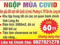 Bán gấp đất mặt tiền đường Quốc Lộ mới, Phường 4, TP.Tân An, Long An