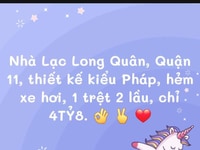 Lạc Long Quân, Quận 11, HXH, 1 trệt 2 lầu, chỉ 4tỷ8. Lạc Long Quân, Quận 11, HXH, 1 trệt 2 lầu, chỉ 4tỷ8.