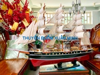 Mô Hình Thuyền Buồm Gỗ Tàu Buôn Cổ Phong Thuỷ (Hàng Độc) - Thân 80cm Mô Hình Thuyền Buồm Gỗ Tàu Buôn Cổ Phong Thuỷ (Hàng Độc) - Thân 80cm