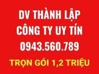 Thành lập Công Ty trọn gói 1,2 triệu, miễn phí kế toán 3 tháng