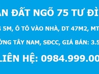 CẦN BÁN ĐẤT ngõ 75 Tư Đình, đường 5m, DT 47m2, MT 3.56m, SĐCC, 2020 CẦN BÁN ĐẤT ngõ 75 Tư Đình, đường 5m, DT 47m2, MT 3.56m, SĐCC, 2020
