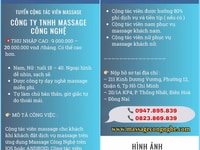 Tuyển gấp 50 CTV Massage Công Nghệ dạy nghề miễn phí.