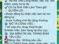Tuyển gấp cộng tác viên và nhân viên bán hàng trực tiếp Tuyển gấp cộng tác viên và nhân viên bán hàng trực tiếp