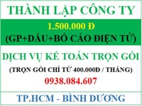 Tư Vấn Thành Lập DN Trọn Gói - Dịch Vụ Khai Thuế - Quyết Toán 400.000đ