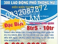 Công ty Nhật Bản tuyển gấp 300 lao động phổ thông