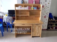 Bàn học sinh gỗ thông liền kệ 120x60 Bàn học sinh gỗ thông liền kệ 120x60