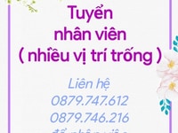 Cần thêm 2 nhân viên NỮ làm giờ hành chính ( có nghỉ chủ nhật ) Cần thêm 2 nhân viên NỮ làm giờ hành chính ( có nghỉ chủ nhật )