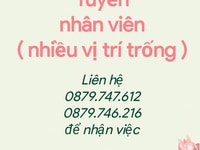 Tuyển dụng - không đóng phí - không cần bằng cấp - đi làm ngay Tuyển dụng - không đóng phí - không cần bằng cấp - đi làm ngay
