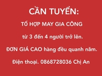 Tuyển TỔ HỢP MAY GIA CÔNG từ 3 đến 4 người trở lên, thợ ủi + thợ may