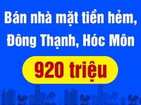 Bán nhà 3,5x10m, sân 2m, Mặt tiền hẻm, Đông Thạnh, Hóc Môn