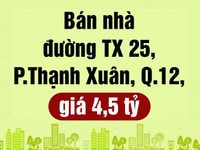 Bán nhà 140/1 Đường TX 25, Phường Thạnh Xuân, Quận 12