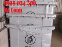 Xe thu gom rác 660 lít màu xám giá rẻ Xe thu gom rác 660 lít màu xám giá rẻ