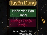 Tuyển nhân viên bán hàng phỏng vấn đi làm ngay Tuyển nhân viên bán hàng phỏng vấn đi làm ngay
