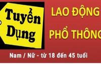 Tuyển lao động phổ thông số lượng lớn các vị trí, làm tại Hà Nội