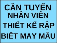 Xưởng May Cần Tuyển Nhân Viên Thiết kế rập 2D biết may mẫu