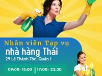 Tuyển Nữ Tạp Vụ Nhà Hàng Thái Q1 Tuyển Nữ Tạp Vụ Nhà Hàng Thái Q1