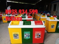 Thùng phân loại rác 3 ngăn 3 màu,thùng rác nhựa 3 ngăn composite Thùng phân loại rác 3 ngăn 3 màu,thùng rác nhựa 3 ngăn composite