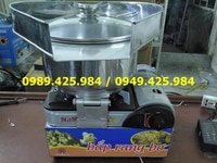 Máy làm bắp bơ gas công nghiệp nồi dày,to,có vành máng Máy làm bắp bơ gas công nghiệp nồi dày,to,có vành máng