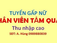 Tuyển gấp nữ NV Tẩm Quất thư giãn từ 18- 32 tuổi Tuyển gấp nữ NV Tẩm Quất thư giãn từ 18- 32 tuổi