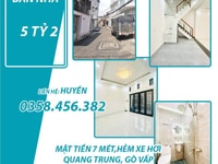 Nhà bán hẻm xe hơi đường Quang Trung, Gò Vấp, mặt tiền 7 mét, chỉ có 5 Nhà bán hẻm xe hơi đường Quang Trung, Gò Vấp, mặt tiền 7 mét, chỉ có 5