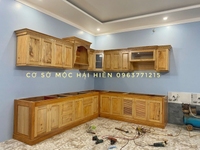 Tủ bếp gỗ tự nhiên tại cơ sở mộc Hải Hiền tp BMT Tủ bếp gỗ tự nhiên tại cơ sở mộc Hải Hiền tp BMT