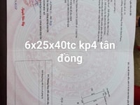 Lô đất ngay trục chính Tân Đồng, KP 4, 6x25m thổ cư 40m2 Lô đất ngay trục chính Tân Đồng, KP 4, 6x25m thổ cư 40m2
